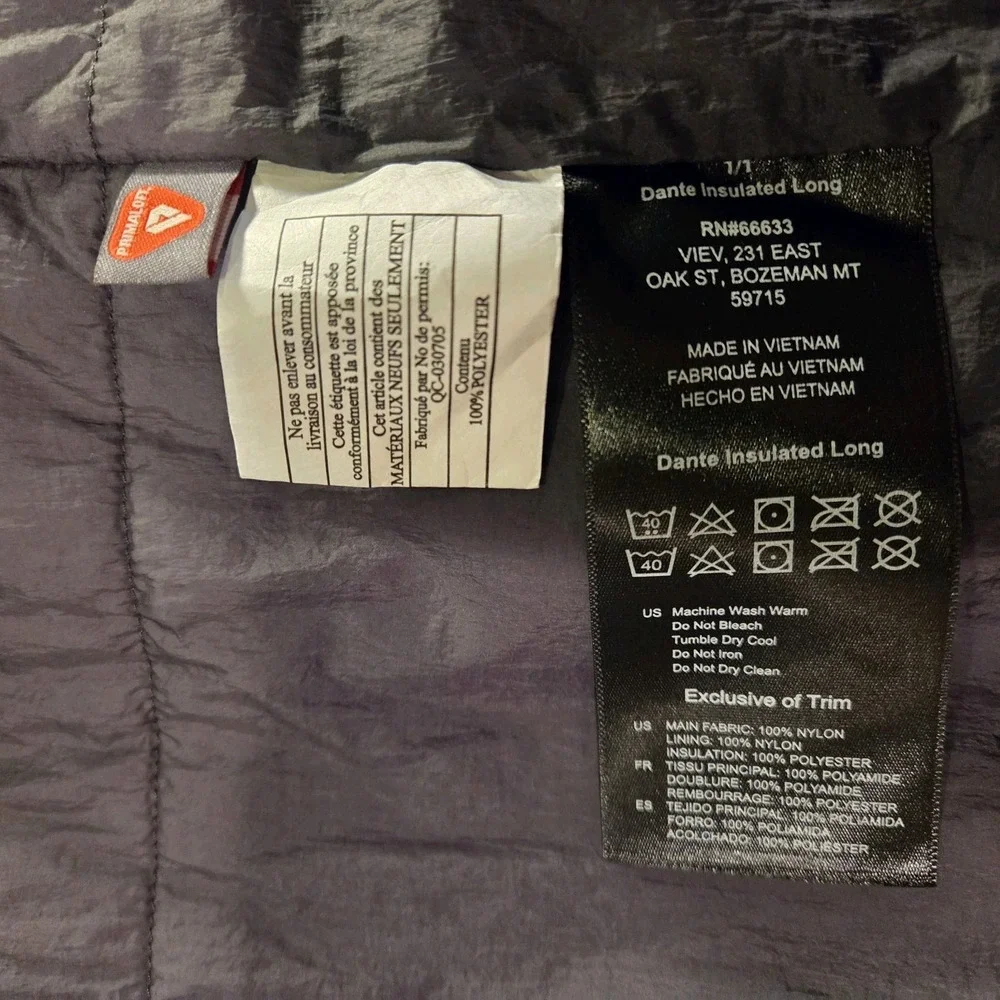 Viev Men's Gore-Tex Dante Insulated Long Jacket‎ Hooded, Size XL, Gray Black